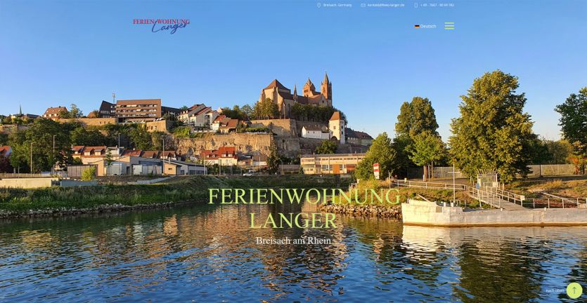Screenshot Website Ferienwohnung Langer