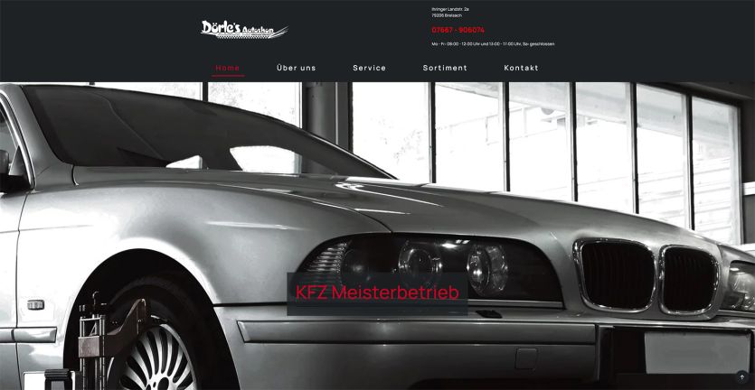 Screenshot Website Dörle´s Autoshop